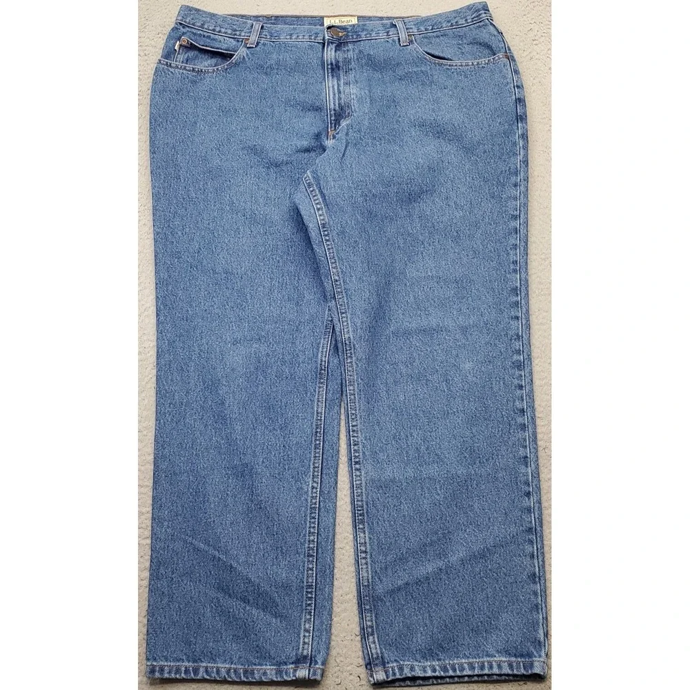L.L. Bean Jeans Mens 42x30 Blue Denim Classic Fit Straight Leg Streetwear Grunge